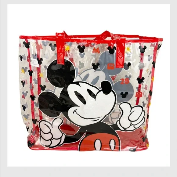 Disney Clear Mickey Mouse Clear Polyvinyl Tote Bag New Without Tags - Picture 2 of 10
